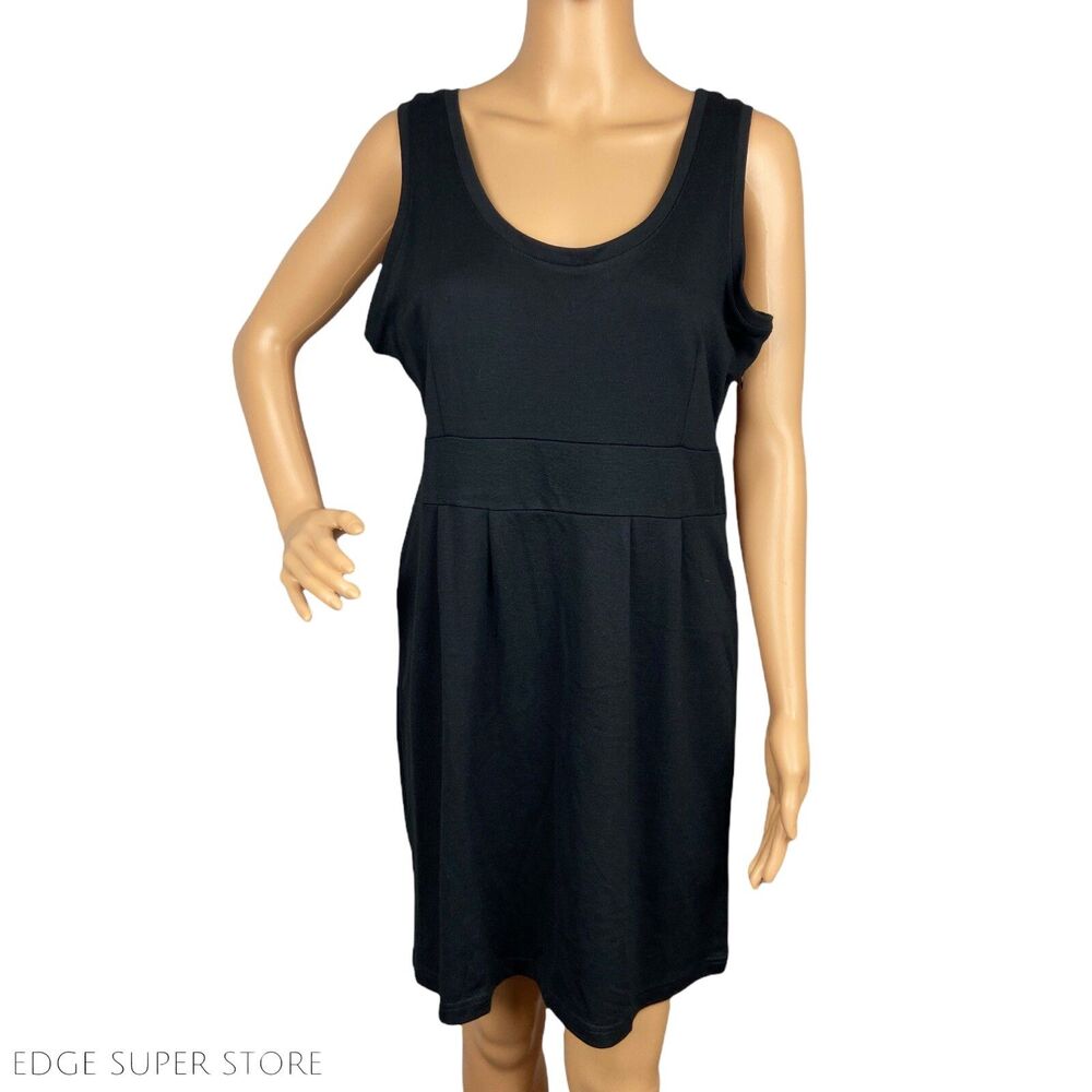 Isabella Rodriguez Black Stretch Sleeveless Scoop Neck Tank Dress Size Large